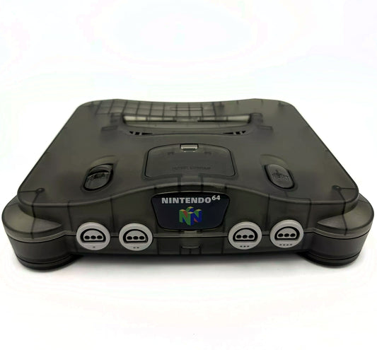 Custom N64 Translucent Smoke Black RGB Upgraded Console - RetroFixes LLC