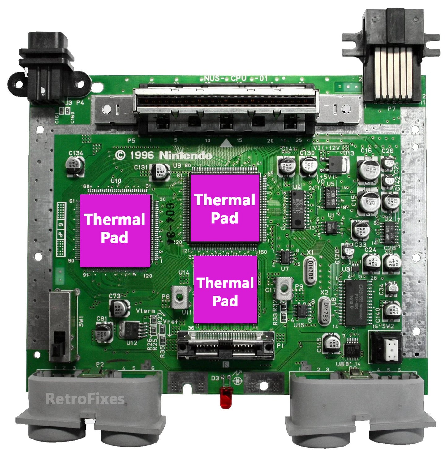 N64 Replacement Motherboard Thermal Pads - RetroFixes LLC
