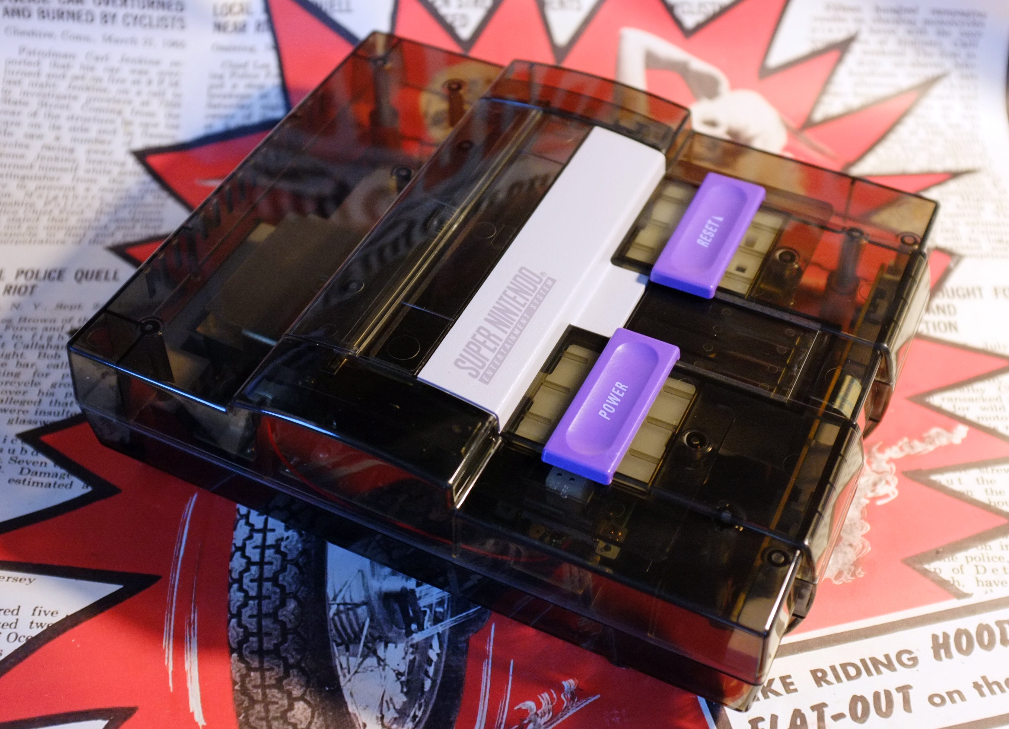 Custom 1Chip SNES RGB Smoke Black Console - RetroFixes LLC