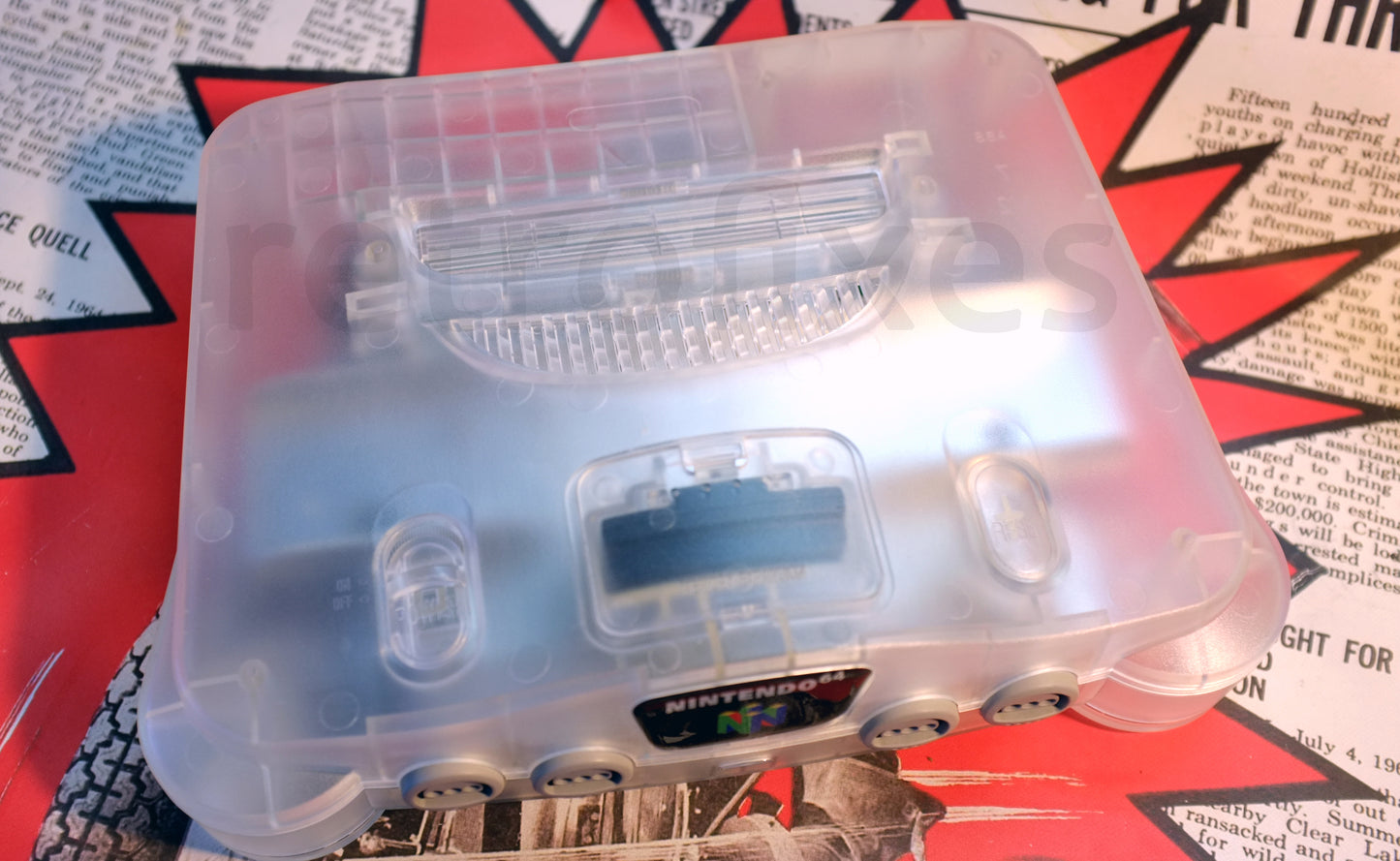 Custom N64 Ice Clear RGB Upgraded Console!