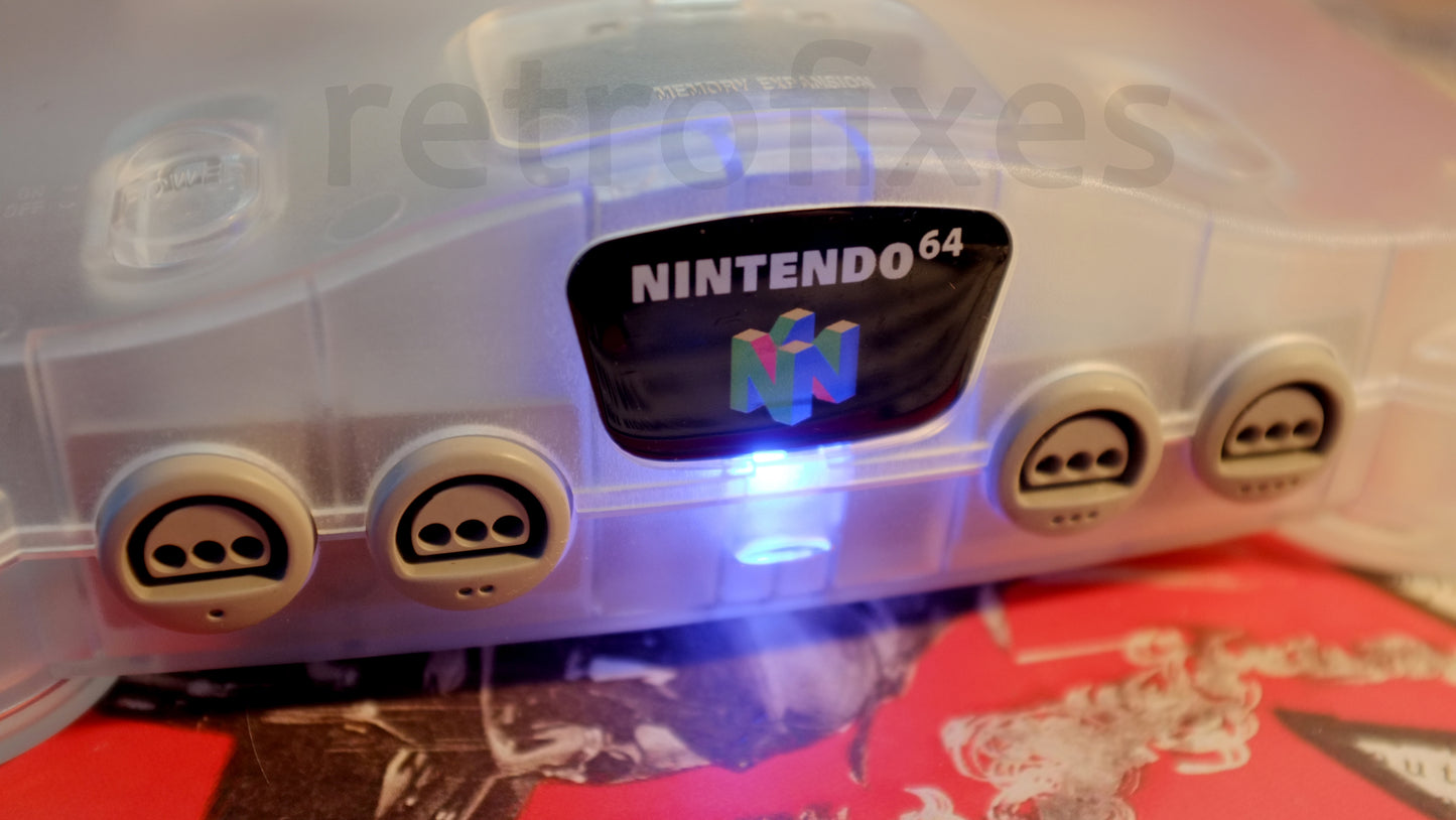 Custom N64 Ice Clear RGB Upgraded Console!