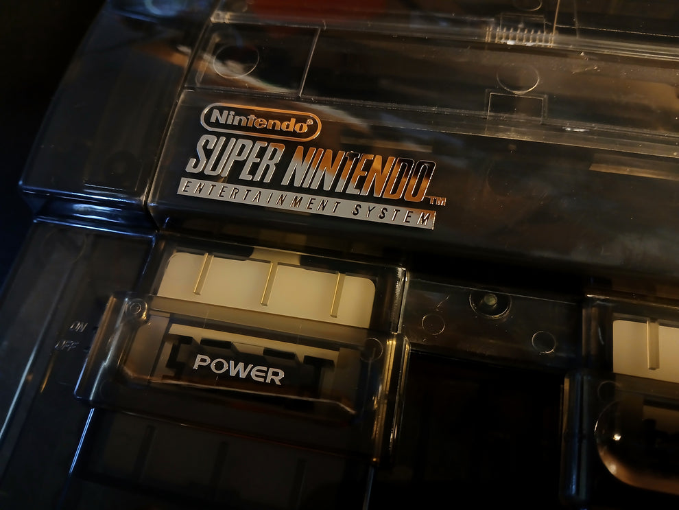 Custom SNES RGB Translucent Smoke Black Console - RetroFixes LLC