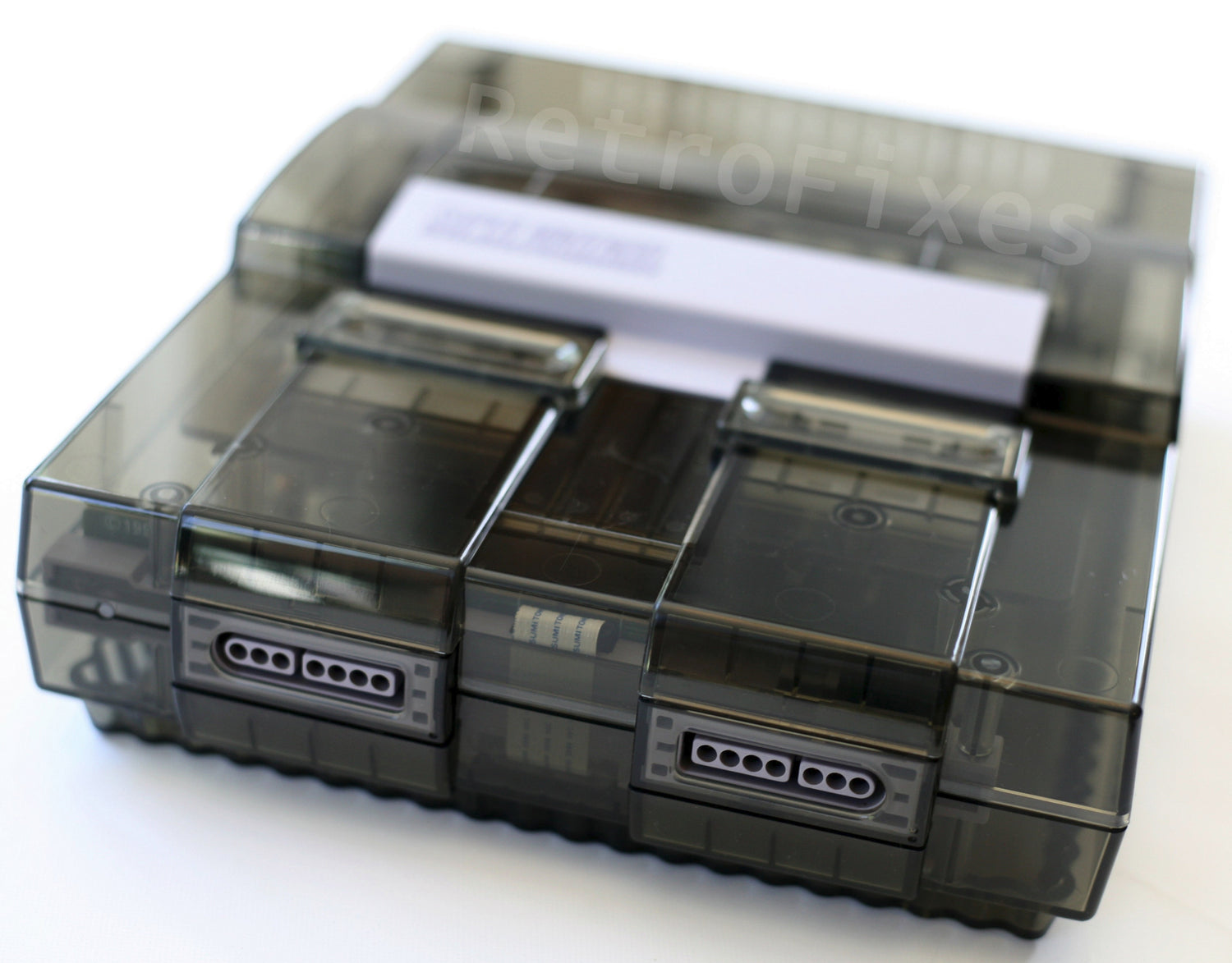 Custom SNES RGB Translucent Smoke Black Console - RetroFixes LLC